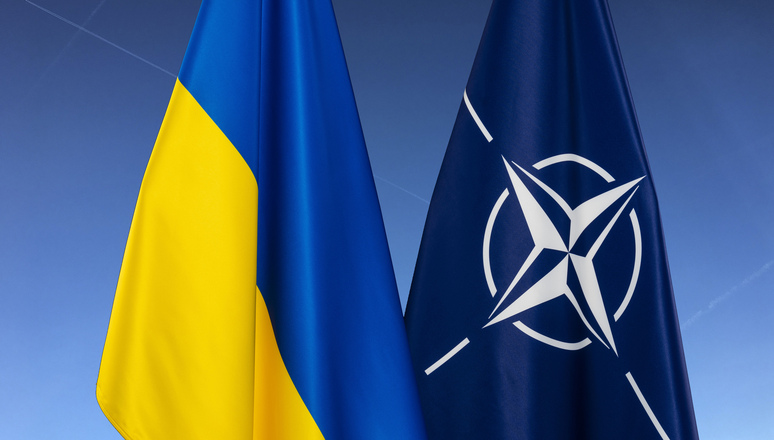 This image has an empty alt attribute; its file name is ukraine-nato-flags-2_rdax_775x440s.jpg